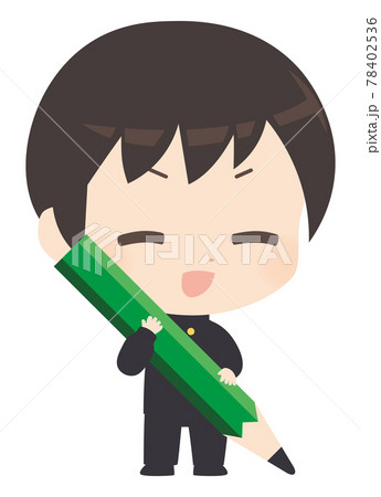 鉛筆を持った生徒のイラスト 78402536