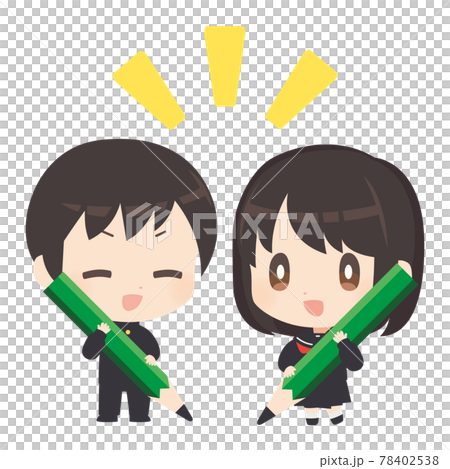 鉛筆を持った生徒のイラスト 鉛筆を持った生徒のイラスト 78402538