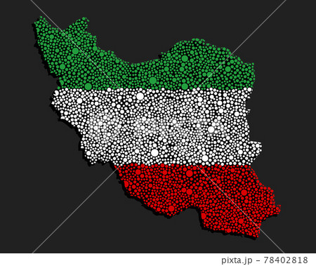 Creative Asia country map Iran made flag of dots 78402818