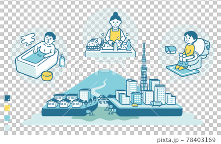 drainage, Washing Dishes, vector 78403169