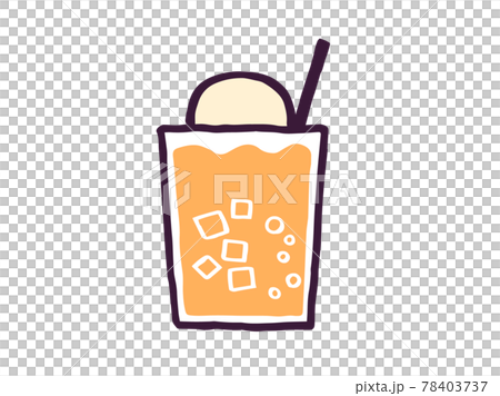 可愛的橙汁奶油汽水飲料/手寫插畫素材 可愛的橙汁奶油汽水飲料/手寫插畫素材 78403737