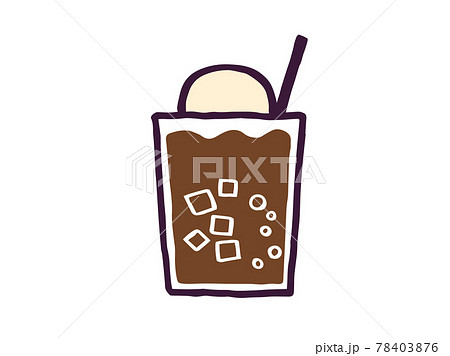 かわいいコーラ クリームソーダ Drink ドリンク 手書きイラスト素材のイラスト素材