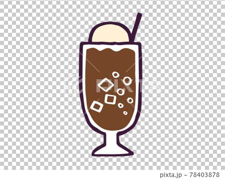 可愛的可樂奶油汽水飲料/手寫插畫素材 可愛的可樂奶油汽水飲料/手寫插畫素材 78403878