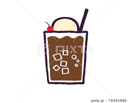 かわいいコーラ クリームソーダ Drink ドリンク 手書きイラスト素材のイラスト素材