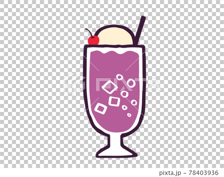 Cute grape juice float / hand-drawn illustration material 78403936