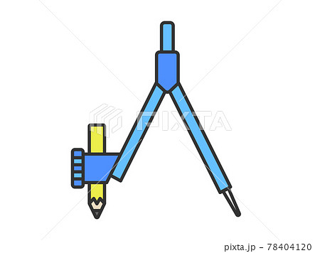 コンパスのアイコンイラストのイラスト素材