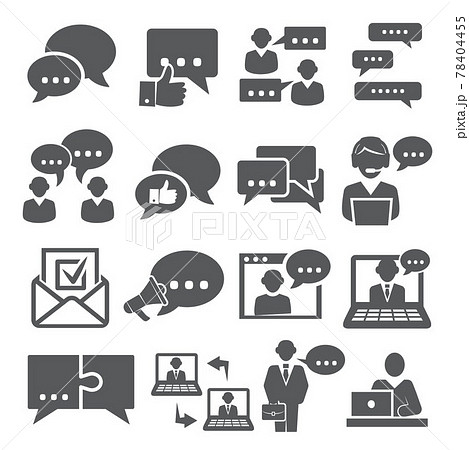 Communication icons set on white background Communication icons set on white background 78404455