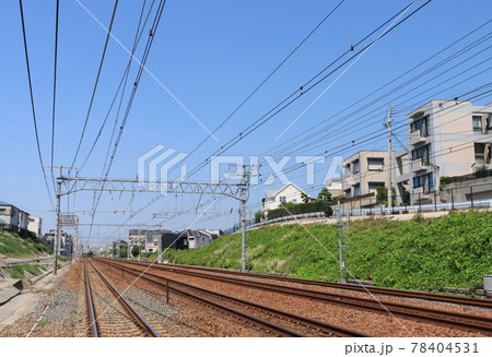 さくら夙川駅付近の線路 さくら夙川駅付近の線路 78404531