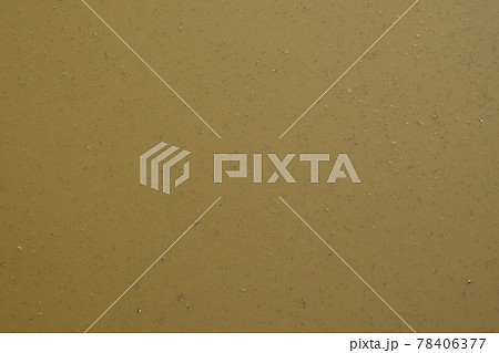 Mud-covered water surface. Cloudy brown slurry. Background. Swampy water. Mud-covered water surface. Cloudy brown slurry. Background. Swampy water. 78406377
