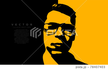 Vector illustration of a guy with glasses. The concept of a modern man. 78407403