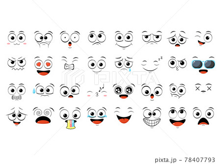 Set of emoticons with different mood Set of emoticons with different mood 78407793