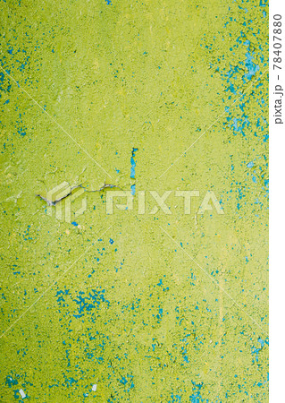 Close View Of Multilayer Dyed And Cracked Flaked Texture Of Blue And Light Green Paint At Surface. Close View Of Multilayer Dyed And Cracked Flaked Texture Of Blue And Light Green Paint At Surface. 78407880