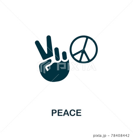 Peace icon. Monochrome simple element from...のイラスト素材 [78408442] - PIXTA