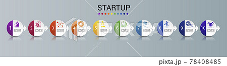 Infographic Startup template. Icons in different colors. Include Partnership, Precision, Career, Creativity and others. Infographic Startup template. Icons in different colors. Include Partnership, Precision, Career, Creativity and others. 78408485