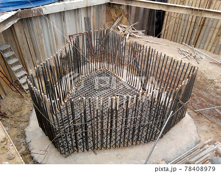 SELANGOR, MALAYSIA - JANUARY 15, 2017: Foundation work include the building piling works and pile cap construction at the construction site. Heavy construction work with full awareness about workers s 78408979