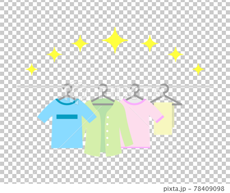 良く乾いた洗濯物のイラストイメージ 78409098