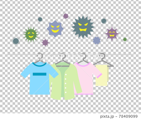 洗濯物とバイ菌のイラストイメージ 洗濯物とバイ菌のイラストイメージ 78409099