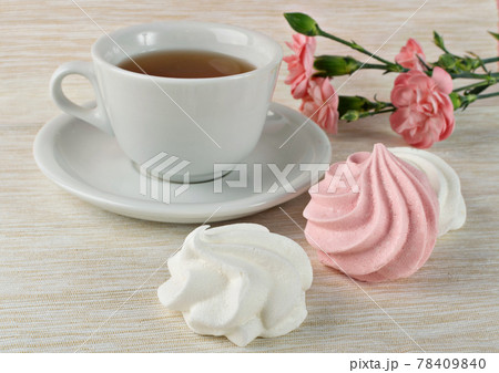 White Meringue Cookies Made from Whipped Egg Whites 78409840