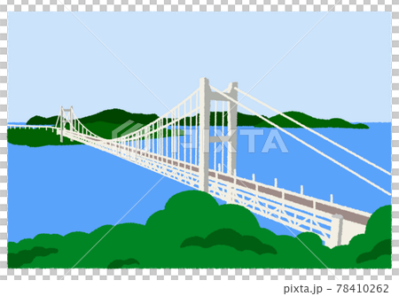 瀬戸大橋のイラストのイラスト素材