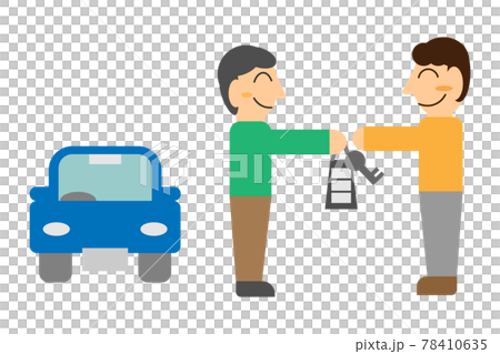 People who give and receive car keys in car sharing between individuals 78410635