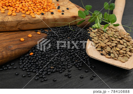 Raw Dry Lentils, Lentil Grains, Dal, Daal, Dhal, Masoor 78410888