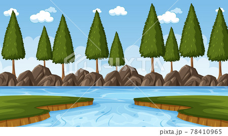 Nuture scene with river in the forest at day time 78410965