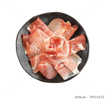 Slices of Prosciutto, Spanish Jamon Cut, Parma Ham Slices of Prosciutto, Spanish Jamon Cut, Parma Ham 78411072
