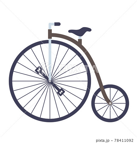 レトロなペニーファージング型自転車のイラストのイラスト素材