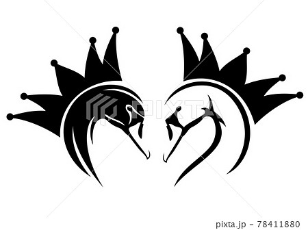 fairy tale princess swan bird with crown black and white vector head portrait fairy tale princess swan bird with crown black and white vector head portrait 78411880