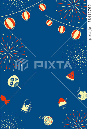 夏祭りのイラストの背景素材 夏祭りのイラストの背景素材 78412769
