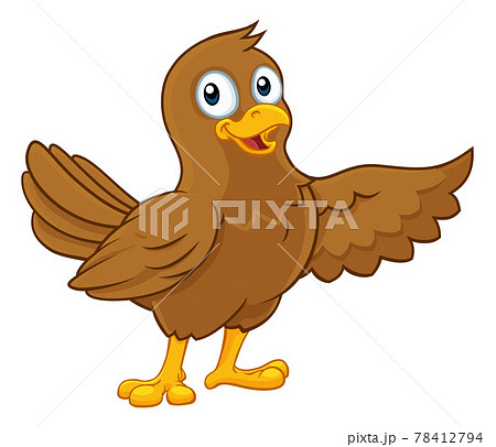 Cute Bird Pointing Cartoon Character Cute Bird Pointing Cartoon Character 78412794