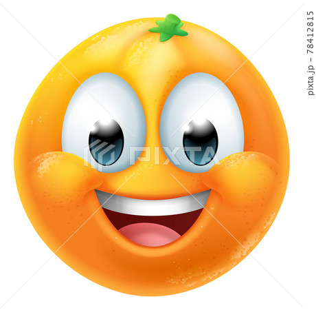 Orange Fruit Cartoon Emoticon Emoji Mascot Icon 78412815