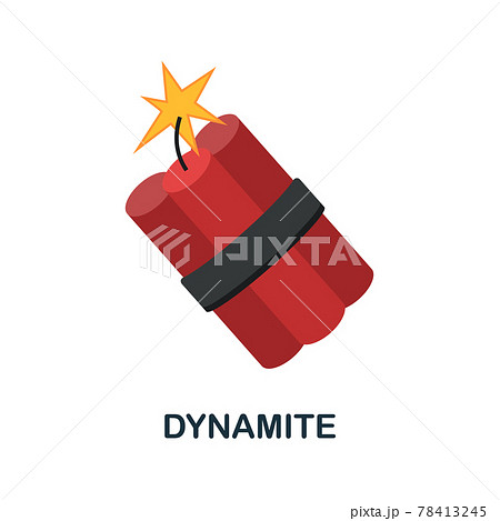 Dynamite flat icon. Color simple element from wild west collection. Creative Dynamite icon for web design, templates, infographics and more 78413245