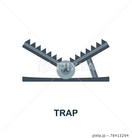 Trap flat icon. Color simple element from weapon collection. Creative Trap icon for web design, templates, infographics and more 78413264