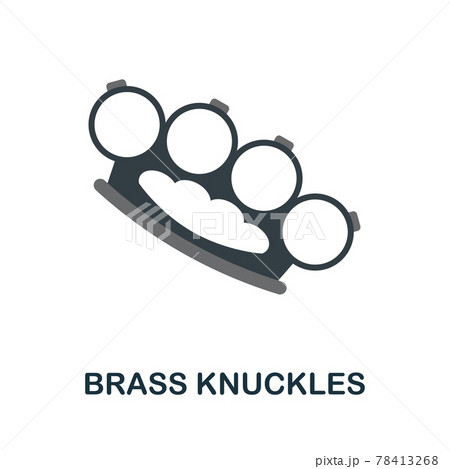 Brass Knuckles flat icon. Color simple element from weapon collection. Creative Brass Knuckles icon for web design, templates, infographics and more 78413268