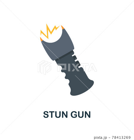 Stun Gun flat icon. Color simple element from weapon collection. Creative Stun Gun icon for web design, templates, infographics and more 78413269