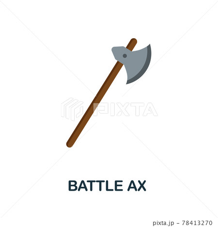 Battle Ax flat icon. Color simple element from weapon collection. Creative Battle Ax icon for web design, templates, infographics and more 78413270