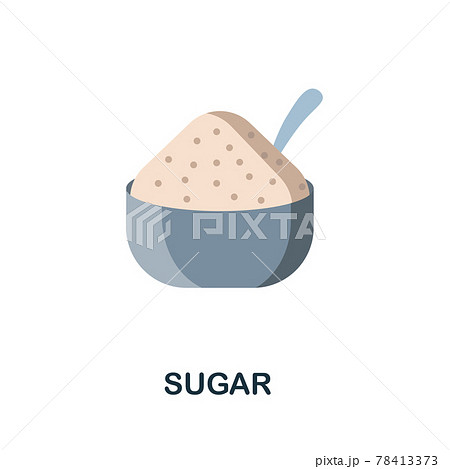 Sugar flat icon. Color simple element from nutrition collection. Creative Sugar icon for web design, templates, infographics and more 78413373