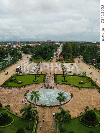 Aerial view from Patuxai gate, Vientiane Laos Aerial view from Patuxai gate, Vientiane Laos 78413652