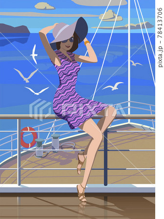 Girl on a swing, vector. 78413706