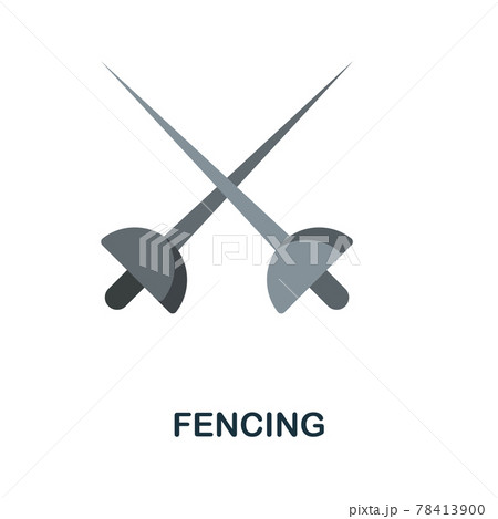 Fencing flat icon. Color simple element from weapon collection. Creative Fencing icon for web design, templates, infographics and more 78413900
