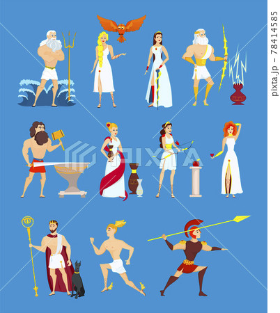 Cartoon Greek Gods set Cartoon Greek Gods set 78414585