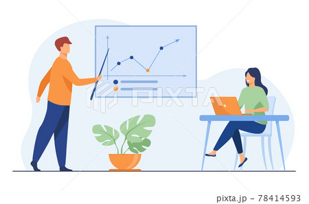 Business coach showing growth graph to businesswoman 78414593