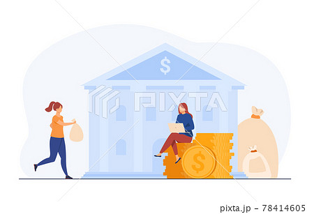 Banker taking clients money for saving Banker taking clients money for saving 78414605