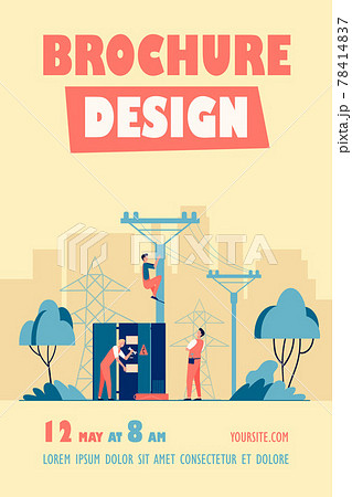 Technicians Repairing Generator Transformerのイラスト素材