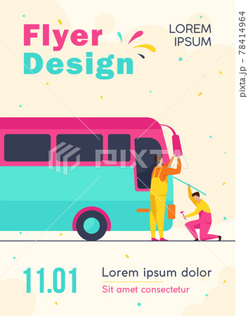 Repairmen servicing and repairing bus Repairmen servicing and repairing bus 78414964