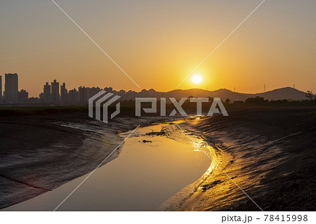 公園 日没 夕焼け 78415998