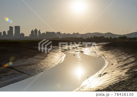 公園 日没 夕焼け 78416130