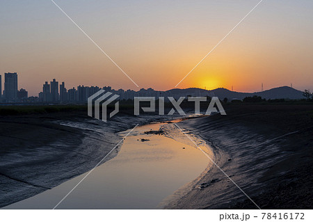 公園 日没 夕焼け 78416172