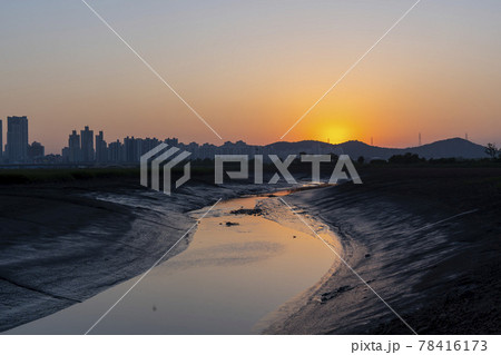 公園 日没 夕焼け 78416173